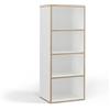 Vicco Libreria Tetrix, Bianco, 40 x 100 cm | con 4 scomparti, adatto per riporre libri e oggetti decorativi