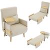 YuQozii Design moderno: poltrona convertibile 3 in 1 con funzione di sonno e vassoio in legno - pieghevole imbottito, tappezzato, lounge o letto singolo per soggiorno, camera da letto