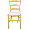 Sedam Srl Set Sedia Venezia Paesana, Legno Massello, Vari Sedute e Colori, Imbottita Paglia o Massello Cucina Casa Ristorante Agriturismo, Alta qualità (Giallo, Seduta Imbottita Beige, 2)