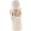 SHALOM - Statua Angelo in Porcellana con Cuore Oro. Altezza 11,3 Cm