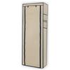 INTIRILIFE Armadio pieghevole 170x58x28 cm in CREMA BEIGE - Con cerniera Armadio in stoffa Armadio scarpiera con 9 scomparti - Armadio da campeggio armadio in tessuto
