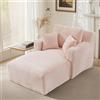 Ligterra Divano letto in velluto a coste Boneless, divano cloud con 3 morbidi cuscini, senza montaggio, cuscini rimovibili, Easy Clean per soggiorno, appartamento, ufficio (Rosa)
