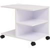 KTHLBRH Mobile contenitore autoportante Libreria salvaspazio Scaffale con Rotelle 50x35x42 cm Bianco Scaffale per soggiorno camera da letto casa e ufficio