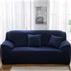Odot Copridivano 4/3/2/1 Posti Poliestere Colore Scuro, Copridivano Elasticizzato Universale, Copri Divano AntiGraffio, Copri Divano con Braccioli, Fodera Divano Antiscivolo (3 posti,Blu Navy)