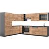 Vicco Cucina angolare completa Fame-Line, Rovere dorato/Antracite, 347 x 257 cm, PL Antracite, per una progettazione flessibile della cucina e un'espansione modulare