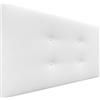 DHOME Testata in Similpelle o Tessuto AQUALINE Pro con 2 file di bottoni Testata imbottita Letto di lusso (Tessuto Bianco, 110x50cm (Letti 80/90/105))