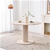 GrandCA HOME Tavolo da Pranzo Rotondo Moderno e Semplice, in Similtravertino Giallo, Diametro 115 cm, può Ospitare da 4 a 6 Persone
