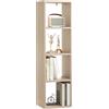 WOLTU Libreria con 4 Livelli, Scaffale a Cubo in Piedi, Scaffale Aperto, per Soggiorno, Studio, Camera da Letto, Ufficio, 30x106,5x23,5 cm, Rovere Chiaro, SK051hei