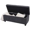 Mendler Panca contenitore elegante Kriens tessuto 114x45x45cm - grigio scuro