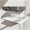 PzewMo Mensola galleggiante da parete in metallo, per proiettori, decoder via cavo TV, router, altoparlanti, soundbar, fotocamera, giochi, decorazione (bianco, 32 x 20 cm)