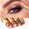 Mrettick Set di 4 ombretti in crema con penna, da caffè a madreperla, rosso-rosa, ombretto, eyeliner, penna, applicatore, palette di trucco