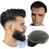 N.L.W. N.L.W 360 Parrucche di Pizzo Pieno Full Lace Parrucca Uomo per Afro Uomini Sistema di Sostituzione dei Capelli Protesi Capelli Uomo 8×10 Pollici Pelle Sottile 0.06cm Spessore Parrucche (#1jet black)