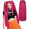 HshDUti Perruque Rumi Violet Cosplay pour enfants, parrucche per costumi anime per uomini e donne, capelli da cantante pop, Halloween, accessori per cosplay (Rosa)