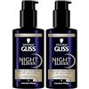 Gliss Kur Gliss Night Elixier Ultimate Repair (2 x 100 ml)capello rigenera i danneggiati durante il sonno, la cura lascia capelli morbidi e rigenerati durante la notte