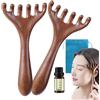 Generic Massaggiatore in legno per cuoio capelluto, scrub in legno, 2 pezzi per rilassamento cranico, artiglio organico con punta rotonda, kit benessere, suoneria lucida per nuca, busto e pelle del viso