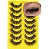 BXVXWKJXKR Cat Eye, ciglia finte morbide da 17 mm, con fascia trasparente, 8 paia