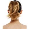 WIG ME UP-JL-3135-1011 Toupet Coda di cavallo Extension Rinfoltimento capelli Fermacapelli a pettine Corta Ondulata Biondo Biondo oro