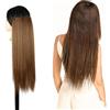 Ser Mulher Brianna Extension con Filo Invisibile - capelli Lisci, lunghi- 1 Tessitura con 4 Clip e filo invisibile da 45cm e 60cm (Castano meches, 60cm)