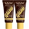 NYX Professional Makeup Buttermelt Glaze Fondotinta Illuminante 10 Chocolate Butta SPF 30 Coprenza Modulabile Incarnato Uniforme Luminoso Tenuta 12H Effetto Naturale - 2 Flaconi da 30ml