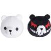 Maijia 2 paia di fermagli per capelli a forma di orsetto Junko Enoshima, per cosplay e cosplay, in peluche, colore bianco e nero