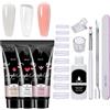 Generico Kit Poly Unghie Gel, 12 Pezzi Set Smalti Gel Lunga Durata, Kit Manicure con Gels Costruttore per Donne Principianti, Kits Strumenti Multiuso per Gels Extension Nail Arts, per Strumento Manicure