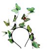 LEEMASING Cerchietto per capelli con farfalla e fata per donne e ragazze, tiara hoop fascinator per concorsi di matrimonio, ballo di fine anno, compleanno (verde)