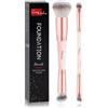 START MAKERS Set di 2 pennelli da trucco a doppia punta, per fondotinta, contorno e correttore, per sfumare, lucidare, illuminare e fissare, pennelli professionali da donna per trucco liquido, in