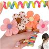 KyneLit Elastici colorati per capelli a filo telefonico per bambini, elastici per capelli a cordone telefonico, porta coda di cavallo a cordone telefonico, elastici a cordone telefonico per capelli per