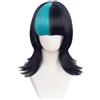 Ubaywey Anime JJK Kirara Hoshi Cosplay Parrucca con Bangs Capelli Maki Zenin Parrucche Costume Accessori (Nero e Blu)