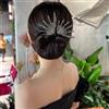 JHzood Elegante Arricciatore Per Capelli Pigro, Creatore Di Bun A Farfalla, Accessori Per Capelli Per Bun Con Torsione Francese, Clip Per Treccia A Spirale Semplice E Veloce (Grey diamonds)