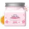 BSMKCL Scrub per corpo e viso ai fiori di ciliegio, esfoliante delicato per pelle liscia e morbida, scrub quotidiano per il viso, nutriente essenziale per la cura del corpo, esfoliante per viso, mani, piedi,