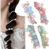 Generico 4 Pieces No Damage Soft Elastic Spiral Hair Ties, Twisted Hair Wire Pony Hairwire, Phone Cord Hair Bands for Women & Girls (4PCS-C)