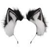 Zambuph Cerchietto per capelli con orecchie di lupo, atossico, inodore, per cosplay e feste, orecchie a cerchio per peli di animali, fascia per capelli, gatto, realizzato in peluche