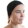 Nisone 100 fasce elastiche per capelli usa e getta per salone di trucco, confezione singola, colore: nero