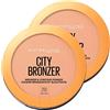 Maybelline New York City Bronzer Terra Abbronzante Colore 200 Medium Cool Formula con Pigmenti Soffici e Burro di Cacao per un Look Naturale - 2 Cosmetici