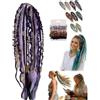 Generico Coda Di Cavallo Elastica Dread, Estensione Dei Capelli Boho Dreadlock Con Perline, Coda Di Cavallo Lunga Dreadlock Intrecciata A Mano Naturale For Festival E Viaggi(#06)