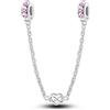 LNQOBU Catena di Sicurezza in Argento 925 per Charms Bracciali Ciondoli Perline,Ciondolo a forma di cuore in silicone con Chiusura a Clip, Compatibile con i Braccialetti Pandora