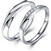 sassu fine Endless Love Anello di Coppia 925 Argento Zircon Dimensione Regolabile Anello di Proposta Anello di fidanzamento Anello di coppia Regalo di nozze Anniversario Regalo