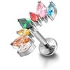 PiercingJak 16G - Piercing in titanio elice da donna, con filo di zirconio, colorato, a forma di oliva femminile, con filo di labbro, piercing per labbro, Medusa Monroe, piccolo orecchio, trago
