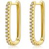 MARLION JEWELS Orecchini da donna in argento 925 a cerchio verticale allungato. Set Orecchini da donna con finitura in argento sterling o oro 18 carati ideali per regalo... Gioielli donna (Placcato oro)