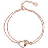immobird Bracciale Donna in Argento Sterling 925 con Granato di Pietra Portafortuna Oro Rosa Cuore Braccialetto Bracciali Adatti per cene e appuntamenti