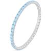 amorili Bracciale Tennis Donna in Argento 925 - Elastico Facile da Indossare - Zirconi Vari Colori 3 mm - Braccialetto Elegante Regolabile Idea Regalo Donna (celeste)