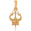 SILVERX925 Ciondolo Shiva Trishul in argento placcato oro 22 ct (puro al 92,5%), ZH248, Argento, Zaffiro sintetico