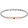 Morellato Bracciale Uomo in Acciaio Inossidabile, Pietra Pavè, IP Oro Rosa, Collezione Urban - SABH32