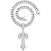 Sumpgle Collana hip hop con catena cubana ghiacciata da uomo, idea regalo, 20 inch/50 cm