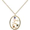 P D PAOLA - Collana vergine - argento sterling 925 placcato oro 18 k - gioiello da donna, misura unica, Argento, quarzo rosa, malachite