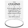Bramart Bracciale Cugino Tennis Uomo con Pietre di Zirconia Cubica Idea regalo Compleanno per lui Finitura in Oro Bianco Argento 925 Natale cugini - Cofanetto con DEDICA incluso (A Mio Cugino 2)