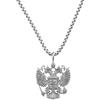 d'origine Russia aquila catena uomo - stemma russo (acciaio inossidabile), 30 mm lang, Acciaio inossidabile