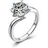 Bishilin Anello 750 Oro Bianco per Donne Fiocco di Neve 1.5Ct Moissanite Oro Bianco Anello di Fidanzamento Anello Nuziale