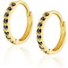 Sakrami Orecchini in Oro Pavé con Zirconi (Zircone Nero)